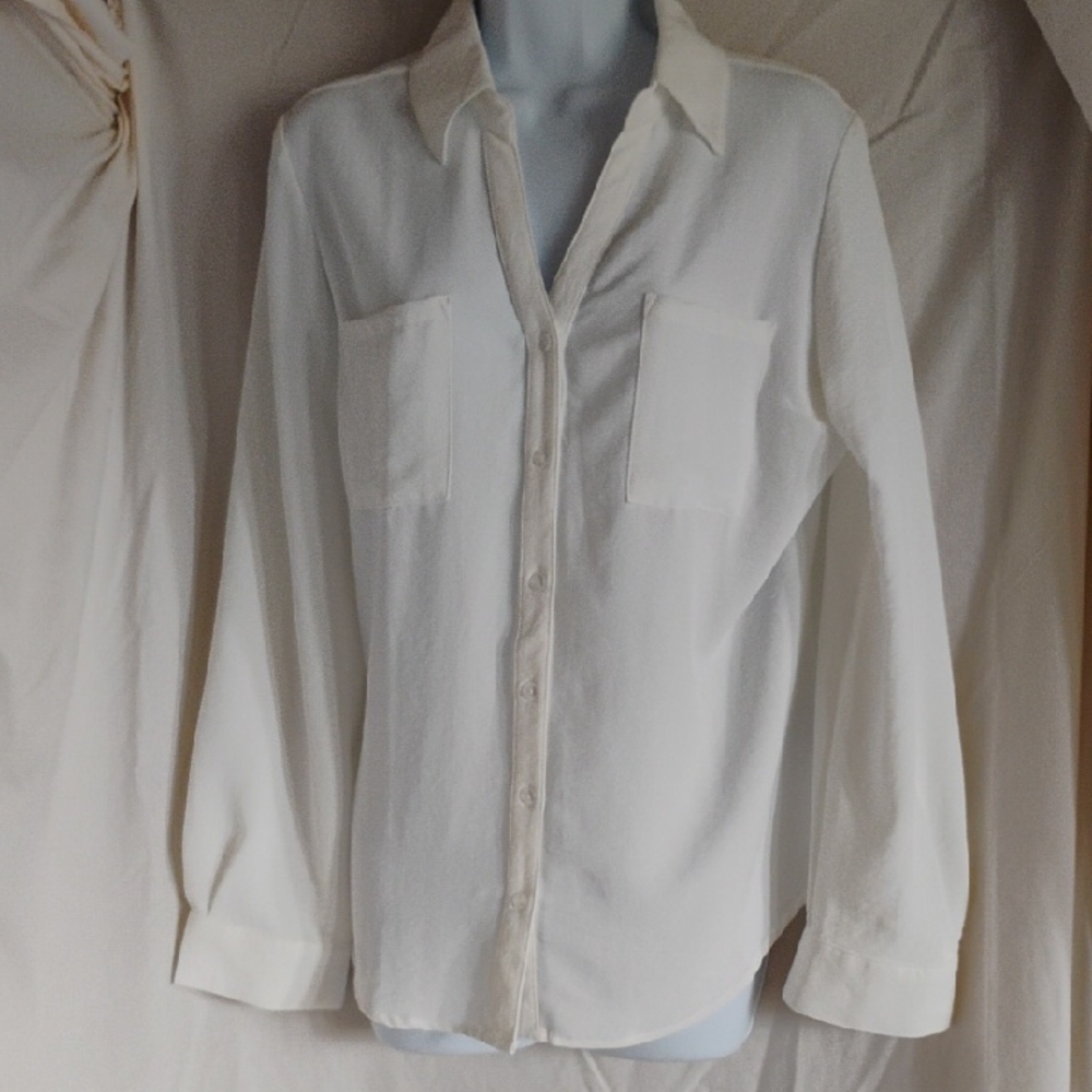 Women's White Button-Up Blouse